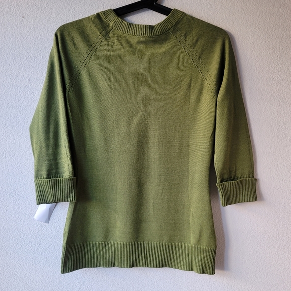 Kenneth Cole Moss Green Silk Blend Sweater - Picture 9 of 10